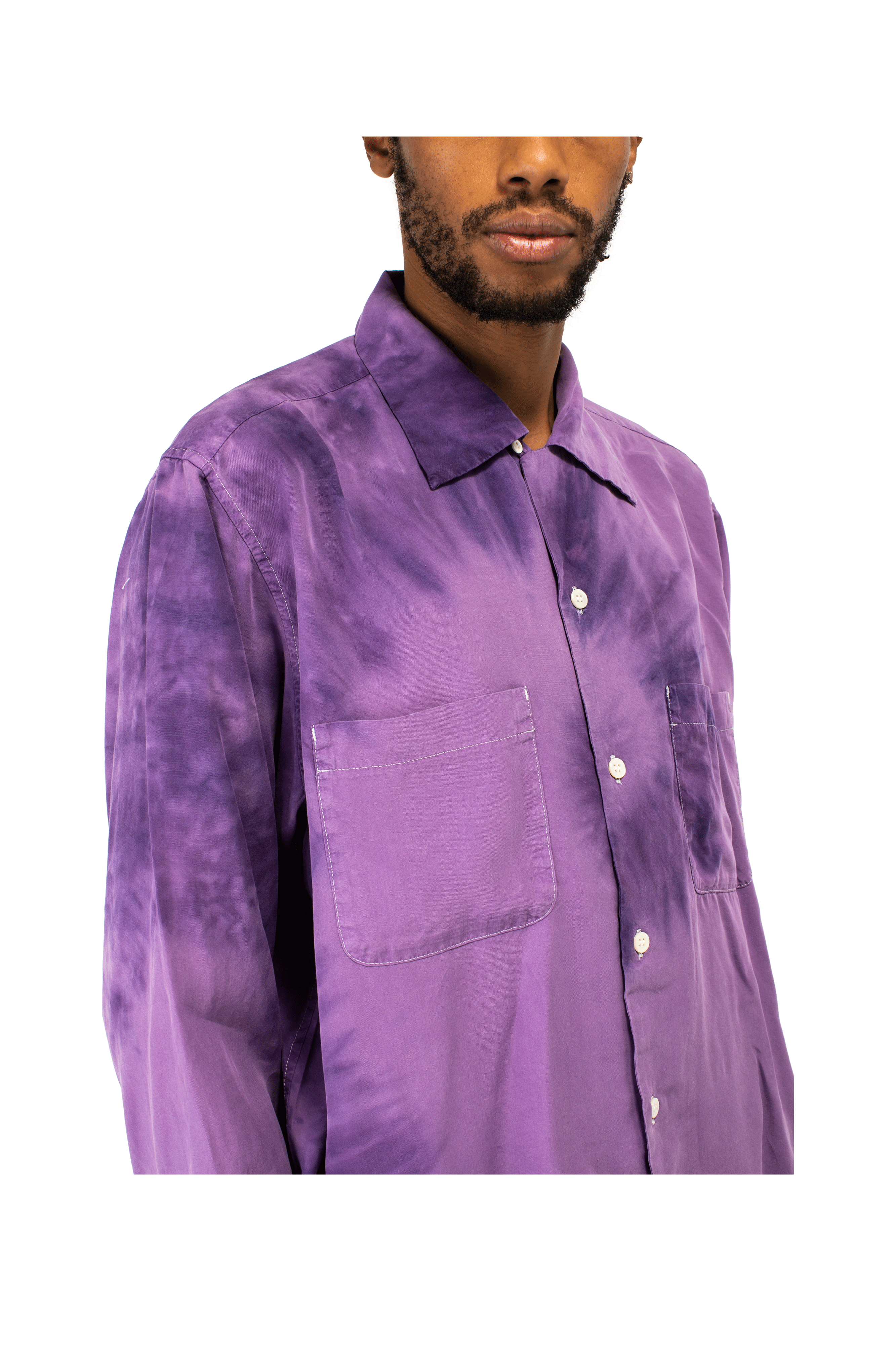 Hand Dyed Open Collar Shirt