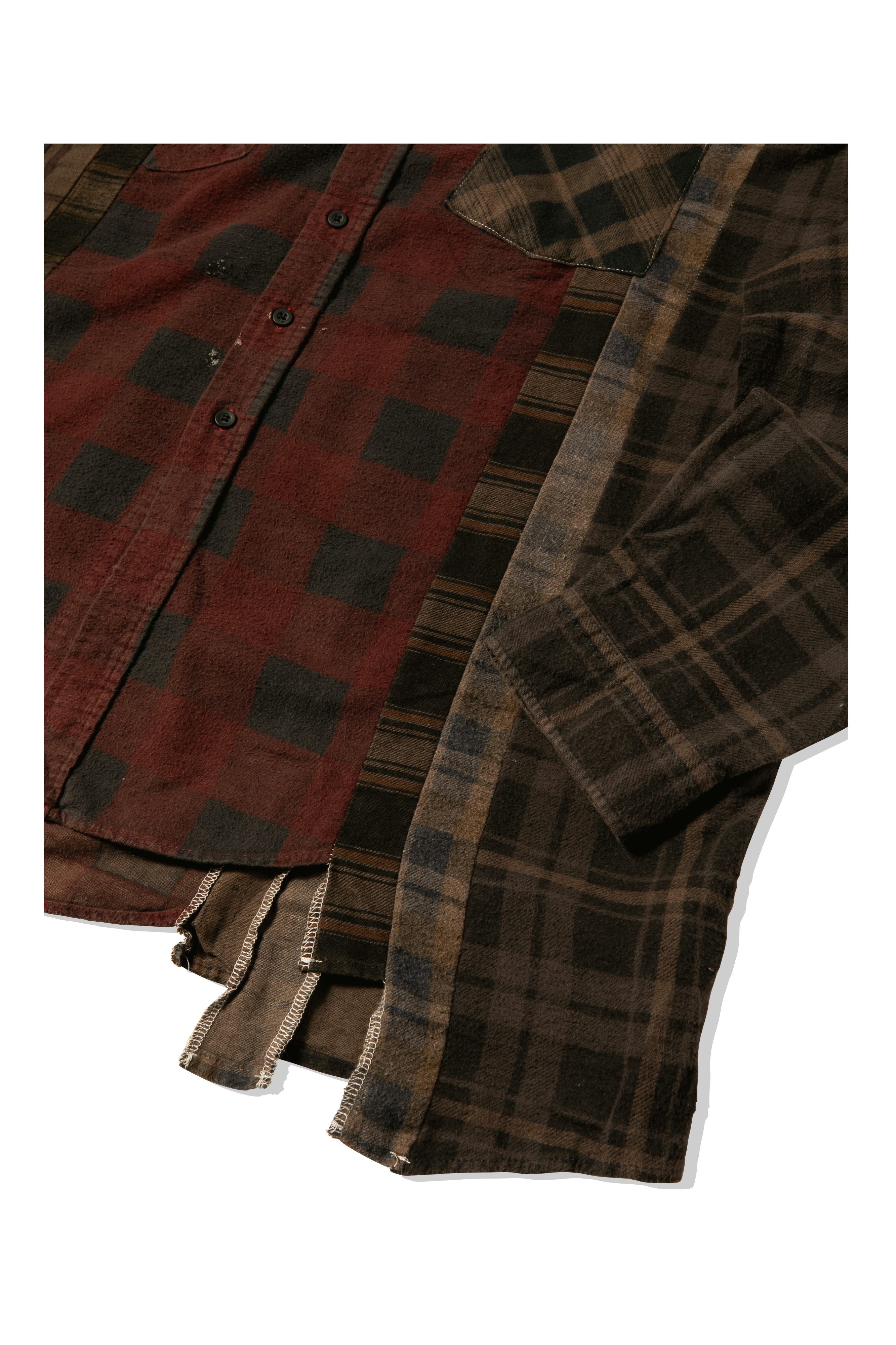 7 Cuts Wide Over Dye Flannel Shirt