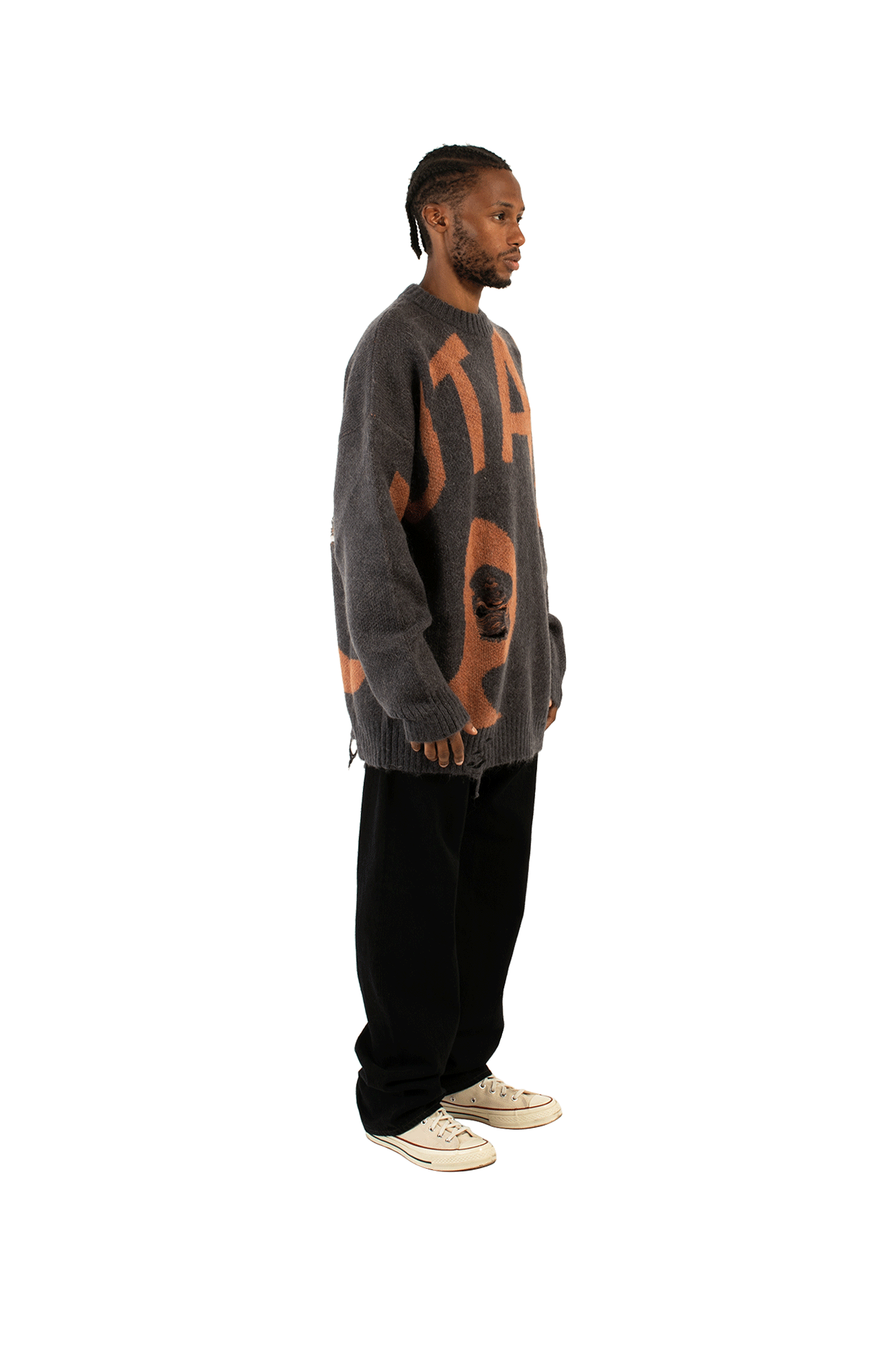 Mutate Distressed Creneck Sweater