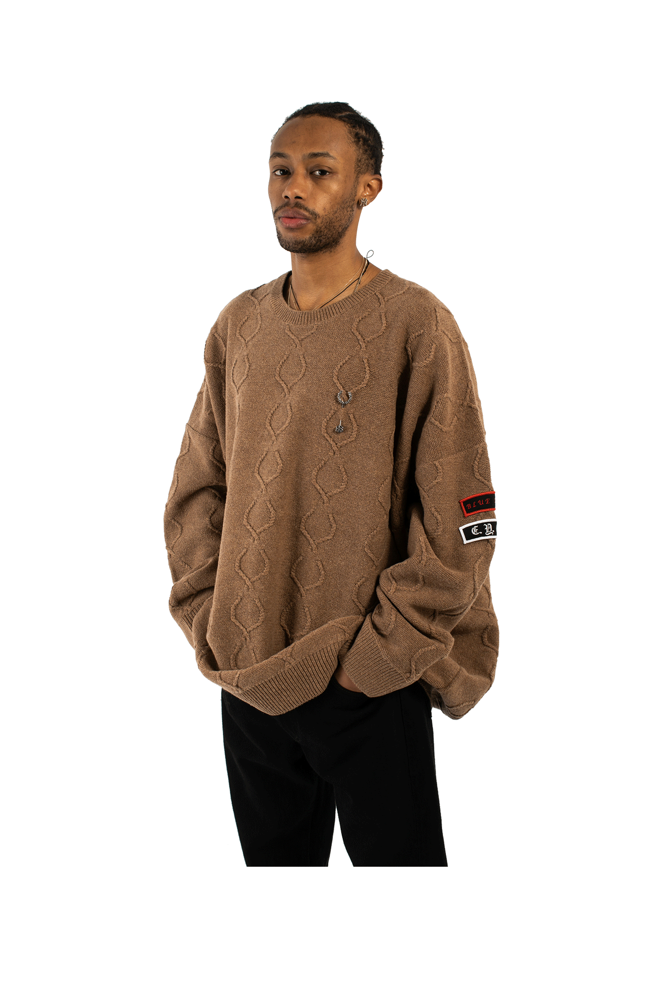 Patched Oversized Jumper