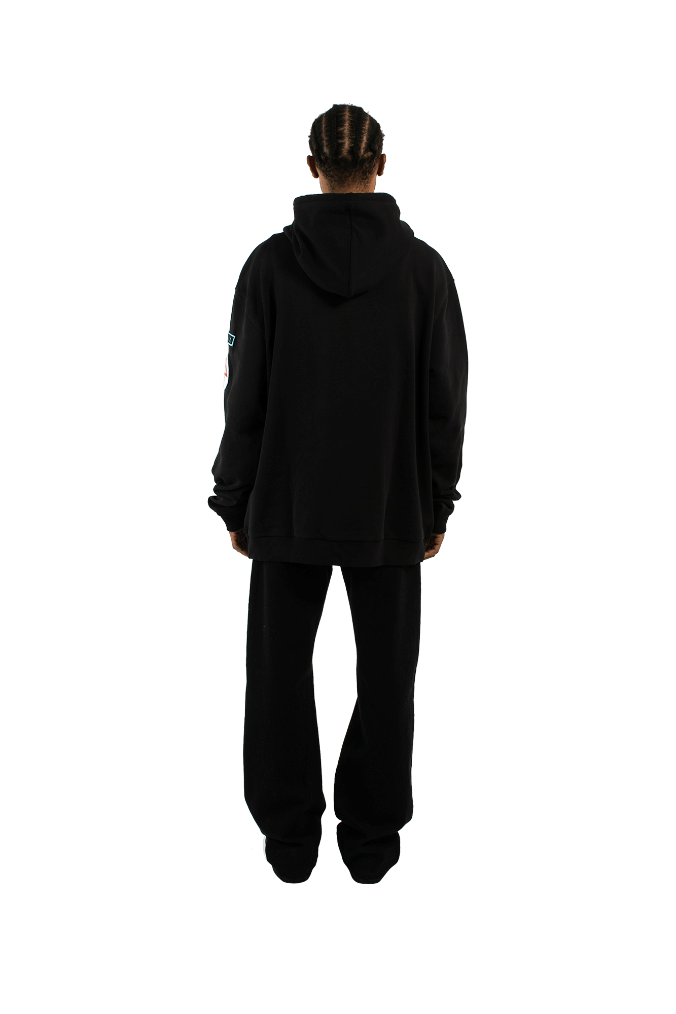 Patched Overhead Hooded Sweatshirt